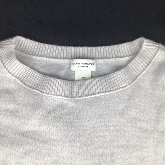 CLUB MONACO 100% CASHMERE Cream Sweater Size S - Picture 3 of 4